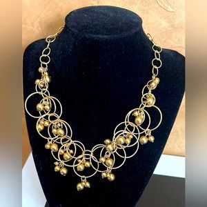 Talbots Gold Tone Circle Links layered Necklace